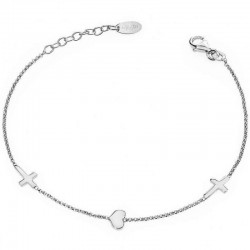 Amen Silver Bracelet with heart and crosses for women BRCHB