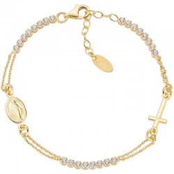 Imagen de la Pulsera Rosario Amen en plata con circonitas BRCRMIGBZ3