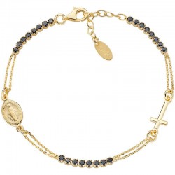Imagen de la Pulsera Rosario Amen en plata con circonitas BRCRMIGNZ3