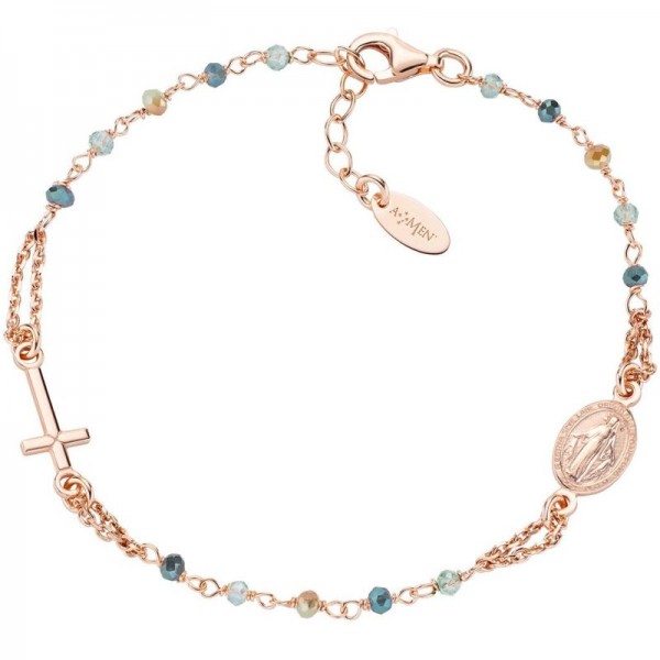 Bracciale Rosario Amen in argento con cristalli donna BRO10RVVV3 Immagine del Bracciale Rosario Amen in argento con cristalli donna BRO10RVVV3