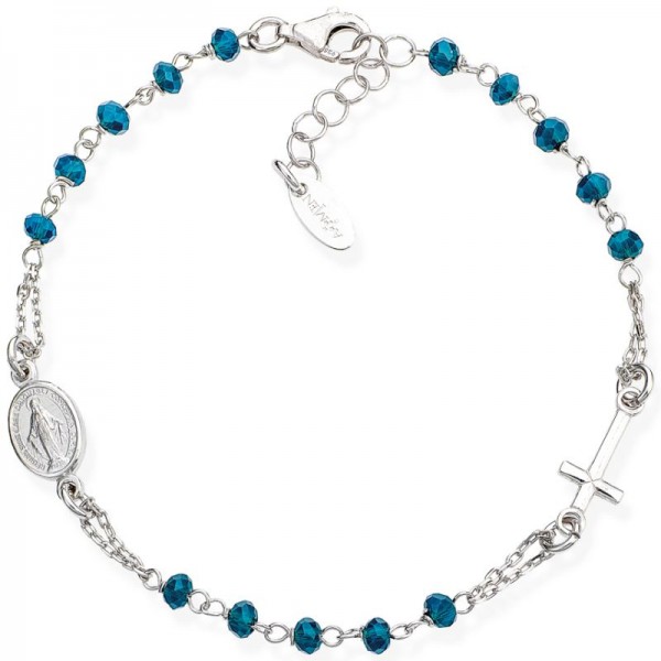 Amen Silver Rosary Bracelet with crystals BROBBL3 Image of the Amen Silver Rosary Bracelet with crystals BROBBL3