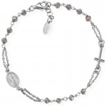 Amen Silver Rosary Bracelet with crystals BROBF3 Image of the Amen Silver Rosary Bracelet with crystals BROBF3