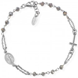Bild des Amen Rosenkranz Armband aus Silber mit Kristallen BROBF3