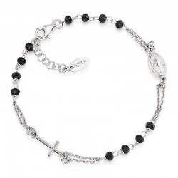 Amen Rosenkranz Armband aus Silber mit Kristallen BROBN3