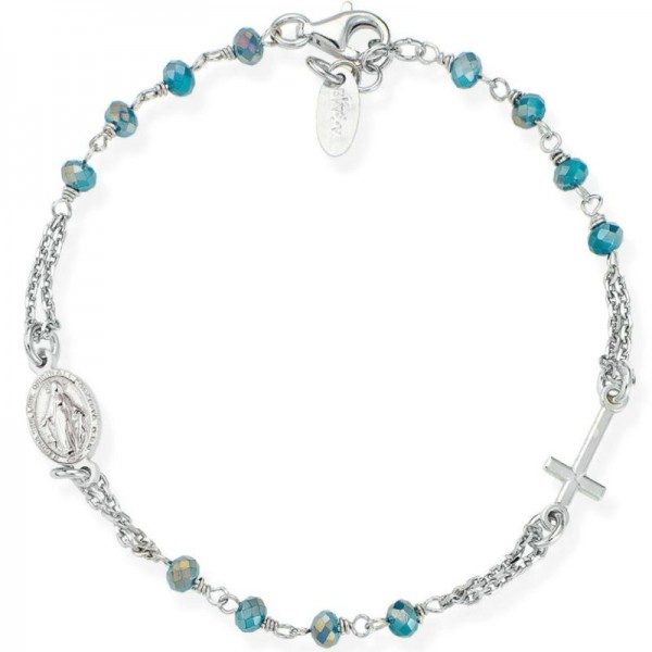 Bracelet Chapelet Amen en argent avec cristaux BROBP3 Image du Bracelet Chapelet Amen en argent avec cristaux BROBP3