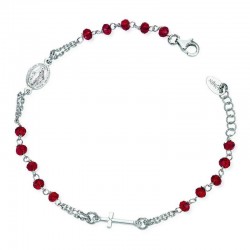 Amen Rosenkranz Armband aus Silber mit Kristallen BROBR3