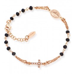 Pulsera Rosario Amen en plata con cristales BRORNZ3