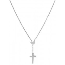 Collar Cruz con corazón Amen para mujeres CLCHB