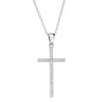 Amen Silver Cross Necklace with zircons for women CLCRDOBBNZ Image of the Amen Silver Cross Necklace with zircons for women CLCRDOBBNZ