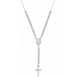 Collar Rosario Amen en plata con circonitas CLCRMIBBZ4