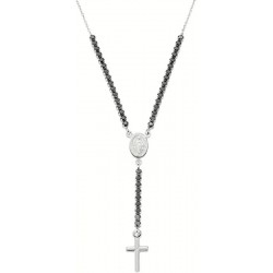 Collar Rosario Amen en plata con circonitas CLCRMIBNZ4