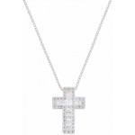Amen Silver Cross Necklace with zircons for women CLCRREBBBZ1 Image of the Amen Silver Cross Necklace with zircons for women CLCRREBBBZ1