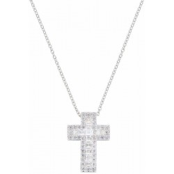 Collar Cruz Amen en plata con circonitas para mujeres CLCRREBBBZ1