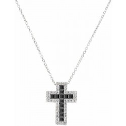 Collar Cruz Amen en plata con circonitas para mujeres CLCRREBBNZ1