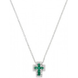 Collar Cruz Amen en plata con circonitas para mujeres CLCRREBBVZ3