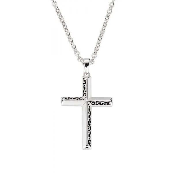 Amen Silver Cross Necklace for men CLCRUB Image of the Amen Silver Cross Necklace for men CLCRUB