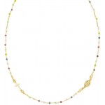 Image of the Amen Silver Rosary Necklace with crystals for women CRO10GARVE3