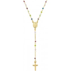 Collar Rosario Amen en plata con cristales para mujeres CRO10GARVE4