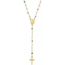 Collar Rosario Amen en plata con cristales para mujeres CRO10GTOVE4