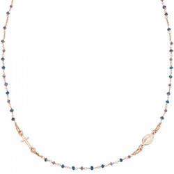 Amen Silver Rosary Necklace with crystals for women CRO10RBLTO3