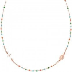 Amen Silver Rosary Necklace with crystals for women CRO10RCVT3