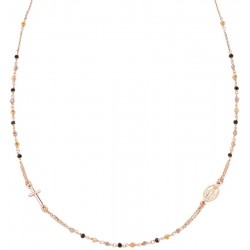 Amen Silver Rosary Necklace with crystals for women CRO10RMMM3