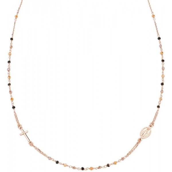 Amen Rosenkranz Kette aus Silber mit Kristallen für Damen CRO10RMMM3 Bild der Amen Rosenkranz Kette aus Silber mit Kristallen für Damen CRO10RMMM3