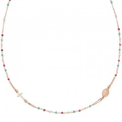 Amen Silver Rosary Necklace with crystals for women CRO10RRRV3