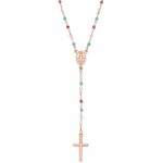 Amen Silver Rosary Necklace with crystals for women CRO10RRRV4 Image of the Amen Silver Rosary Necklace with crystals for women CRO10RRRV4