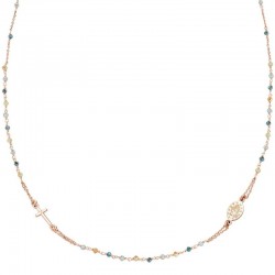 Amen Silver Rosary Necklace with crystals for women CRO10RVVV3