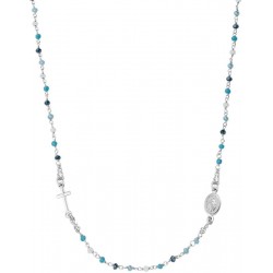 Amen Silver Rosary Necklace with crystals for women CRO25BMUB3