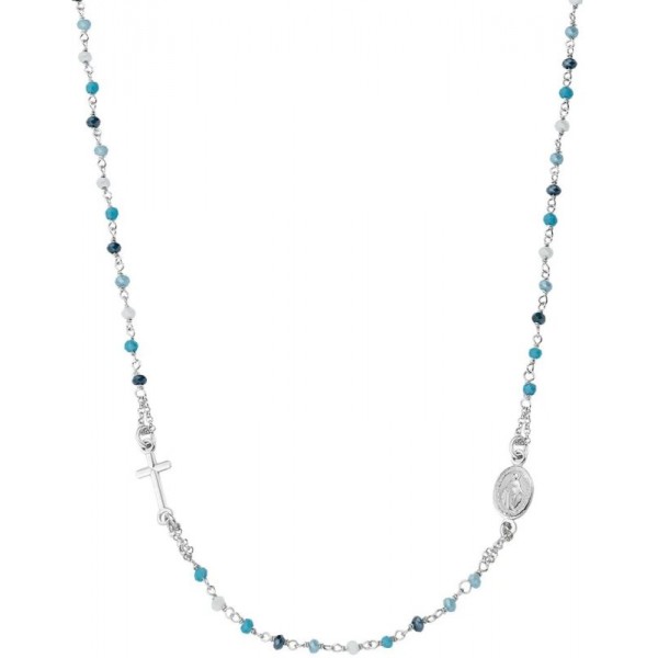 Collier Chapelet Amen en argent avec cristaux pour femmes CRO25BMUB3 Image du Collier Chapelet Amen en argent avec cristaux pour femmes CRO25BMUB3