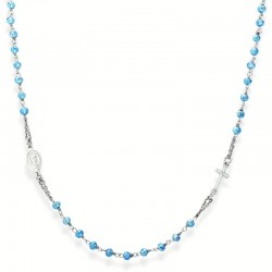 Collar Rosario Amen en plata con cristales CROBC3
