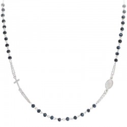 Collar Rosario Amen en plata con cristales CROBG3