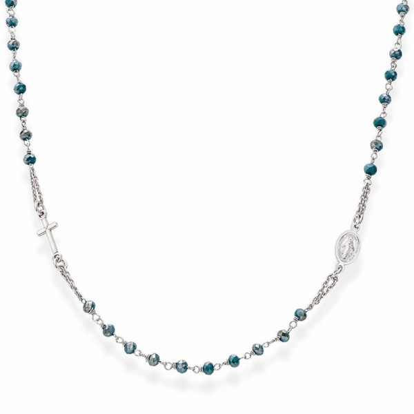 Image du Collier Chapelet Amen en argent avec cristaux CROBP3