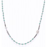 Imagen del Collar Rosario Amen en plata con cristales CROBT3