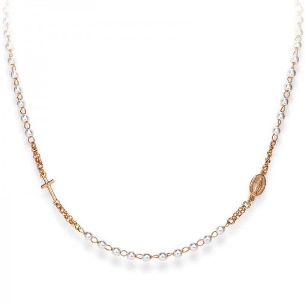 Amen Rosenkranz Kette aus Silber und Perlen für Damen CRORB3 kaufen