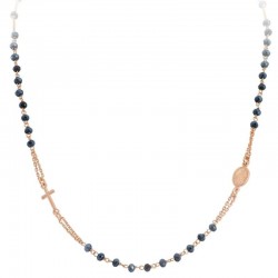 Collar Rosario Amen en plata con cristales CRORG3