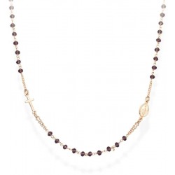 Collar Rosario Amen en plata con cristales CRORL3