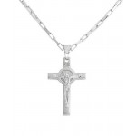 Amen Silver Cross Necklace for men CRUO Image of the Amen Silver Cross Necklace for men CRUO