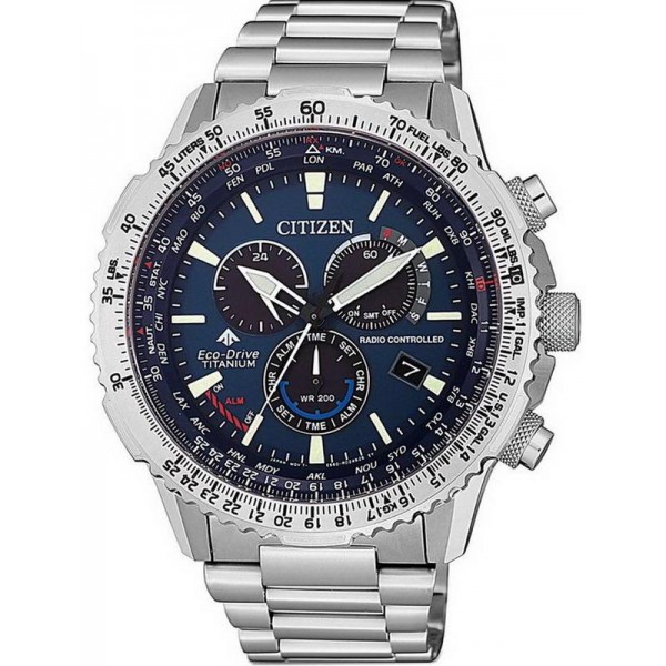 Buy Citizen Men's Watch Radio Controlled Chrono Pilot Super Titanium CB5010-81L