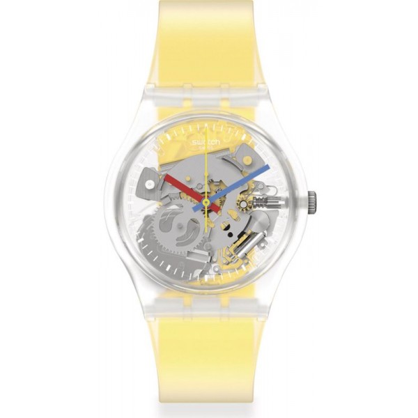 Montre Swatch Unisex Gent Clearly Yellow Striped GE291 Acheter Montre Swatch Unisex Gent Clearly Yellow Striped GE291