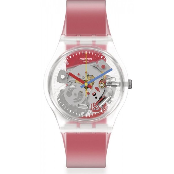 Acheter Montre Swatch Unisex Gent Clearly Red Striped GE292