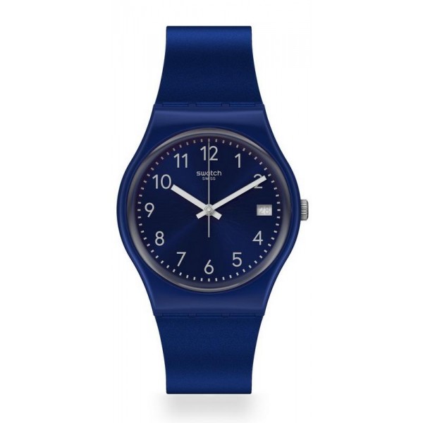 Buy Swatch Unisex Watch Gent Silver In Blue GN416