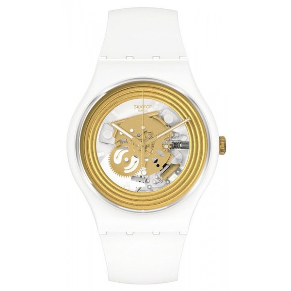 Swatch Unisex Watch New Gent Golden Rings White SO29W107 Buy Swatch Unisex Watch New Gent Golden Rings White SO29W107