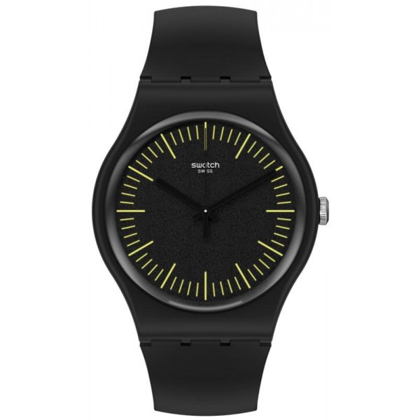 Swatch Unisex Watch New Gent Blacknyellow SUOB184 Buy Swatch Unisex Watch New Gent Blacknyellow SUOB184