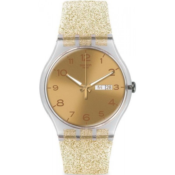 Swatch Women's Watch New Gent Golden Sparkle SUOK704 Buy Swatch Women's Watch New Gent Golden Sparkle SUOK704