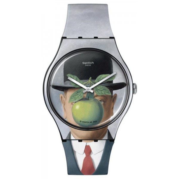 Montre Swatch Le Fils de lHomme by Rene Magritte SUOZ350 Acheter Montre Swatch Le Fils de lHomme by Rene Magritte SUOZ350